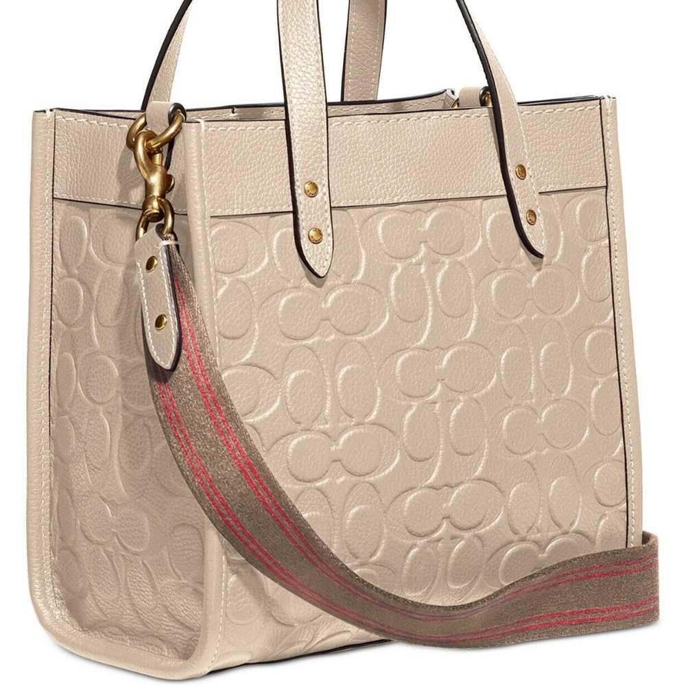 NWT Coach Field Tote 22 Brass Chalk C4829 in Signature Leather Original Packagin - Picture 2 of 4